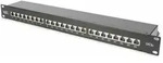DIGITUS Professional Patchpanel Cat6a Klasse EA schwarz 19", geschirmt, 24-Port, 1HE