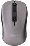 INLINE Maus 3-in-1, Bluetooth + 2x 2,4GHz Funk, 5 Tasten, optisch, grau/schwarz