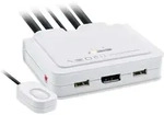 INLINE KVM Switch, 2-fach, USB-C+DP zu DisplayPort, 4K, Audio, integr, Kabel