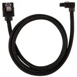 CORSAIR Premium Sleeved SATA Data Cable Set with 90&oslash; Connectors, Black, 60cm
