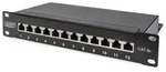 DIGITUS "CAT 6A Patch Panel, geschirmt,12-Port 1HE, 10"", Rack Mount,schwarz RAL
