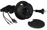 ICY BOX Tisch-Hub 4x USB 3.0 Type-A mit Audio Ein-/Ausgang und 230 V Steckdose