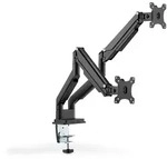 DIGITUS "Dual Gasdruck Monitor Klemmhalterung 15-32"", 2x 9 kg (max.), schwarz"