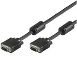 GOOBAY Full HD SVGA Monitorkabel, vergoldet, 2 m, Schwarz - VGA-Stecker (15-polig) -