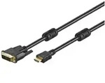 GOOBAY DVI-D/HDMI Kabel, vergoldet, 3 m, Schwarz - DVI-D-Stecker Single-Link (18+1