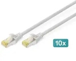 DIGITUS Patchkabel, Cat6a, S/FTP, RJ-45/RJ-45, 3m, grau, 10er-Pack