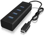ICY BOX Type-C zu 4-Port USB 3.0 Hub, Alu-Geh&auml;use