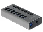 DELOCK Externer SuperSpeed USB Hub mit 7Ports + Schalter