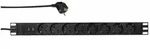 LOGILINK 19" Steckdosenleiste 8-fach, mit 2x USB-A, mit &Uuml;berlastschutz, 1HE, 2m