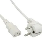 INLINE Netzkabel, Schutzkontakt gewinkelt/C13 St, wei&szlig;, 5m, Kaltger&auml;testecker