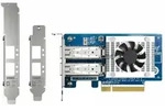 QNAP Dual-port SFP28 25GbE network expansion card low-profile form factor PCIe Gen4