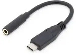 DIGITUS USB Typ-C Audio Adapterkabel, Typ-C - 3.5mm St/Bu, 0.2m, Audio in/out,...