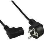 INLINE Netzkabel, Schutzkontakt gewinkelt auf Kaltger&auml;testecker C13 links