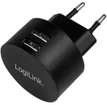 LOGILINK USB Steckdosenadapter 2x USB-Port f&uuml;r Fast Charging 10.5W