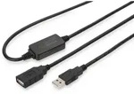 DIGITUS Aktives USB 2.0 Verl&auml;ngerungskabel, 10 m A/Stecker nach A/Buchse, schwarz