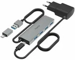HAMA USB Hub, 4x USB-A 3.0, 1x USB-A 3.0 [Stecker]