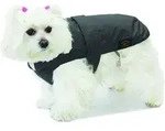 Fashion Dog Hundemantel mit Kunstpelz-Futter - Schwarz - 27 cm