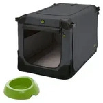 Maelson Soft Kennel anthrazit 82 cm + Biod Bowl - Transportbox und Futternapf...