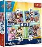 TREFL 34394 4 in 1 Puzzle 12,15, 20, 24 Teile - PAW Patrol / Der Film