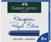 FABER-CASTELL 185506 Tintenpatronen Standard k&ouml;nigsblau 6er