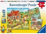 Ravensburger 05249 Kinderpuzzle 3x49 Teile - Ferien auf dem Land