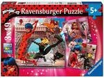 Ravensburger 05189 Kinderpuzzle 3x49 Teile - Miraculous - Unsere Helden Ladybug und
