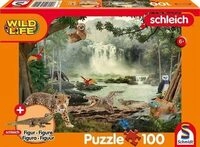 SCHMIDT SPIELE 56467 Kinderpuzzle 100 Teile Schleich &reg;: Wild Life - Im Regenwald,