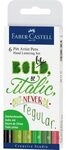 FABER-CASTELL 267117 Tuschestift Pitt Artist Pen Lettering 6er Etui Gr&uuml;nt&ouml;ne
