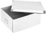 Idena Aufbewahrungsbox mit Deckel faltbar wei&szlig; 35 x 28 x 17 cm