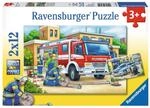 Ravensburger 07574 Kinderpuzzle 2x12 Teile - Polizei und Feuerwehr
