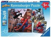 RAVENSBURGER 08025 Kinderpuzzle Spider-Man besch&uuml;tzt die Stadt 3 x 49 Teile