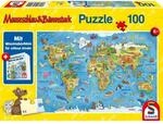 Schmidt Spiele KinderPuzzle - Reise um die Welt, 100 Teile, mit Add-on