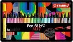 Premium-Filzstift mit dicker Keilspitze - STABILO Pen 68 MAX - ARTY - 20er Metalletui