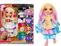 MGA 507598-EUC Rainbow High Watercolour & Create DIY Modepuppe, Auswaschbare