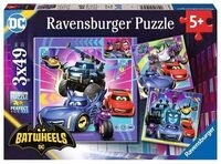 RAVENSBURGER 12001056 Kinderpuzzle 3 x 49 Teile - An alle Batwheels!
