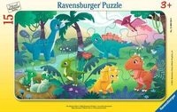 RAVENSBURGER 12000856 Kinderpuzzle 15 Teile Die kleinen Dinos