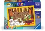 Ravensburger 23958 CreArt, Malen nach Zahlen Kinder - Luchs im Herbstwald