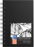 Oxford Sketchbook A6 mit Spiralbindung, 80 Blatt, 100g/m&sup2;, Hardcover, schwarz