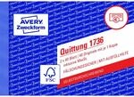 Avery Zweckform 1736 Quittung inkl. MwSt., A6 quer, selbstdurchschreibend, 2x40 Blatt