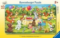 RAVENSBURGER 12004042 Kinderpuzzle 15 Teile Tierische Geburtstagsfeier