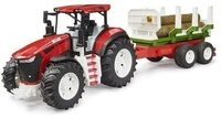 BRUDER 03453 ROADMAX Traktor mit R&uuml;ckeanh&auml;nger und 3 Baumst&auml;mmen