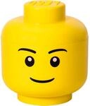 NHG LEGO Aufbewahrungsbox Figurenkopf Junge gelb &Oslash;24x27cm