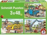Schmidt Spiele Puzzle - Meine liebsten Baustellenfahrzeuge, 3 x 48 Teile