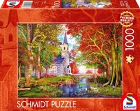 SCHMIDT SPIELE 59788 Puzzle 1000 Teile Kapelle im Herbstzauber