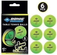 MTS SPORTARTIKEL 608507 Schildkr&ouml;t Glow in the dark Poly 40+ Ball, 6 St&uuml;ck