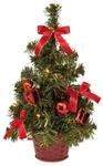 Idena Deko-Weihnachtsbaum rot 35cm 10 LED warmwei&szlig; batteriebetr.