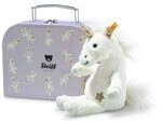 STEIFF 708015 Unica Schlenker-Einhorn im Koffer, 20 cm