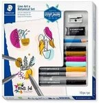 STAEDTLER 61 371-2 Kartonetui Line Art x Botanical Set mit 6 pigment brush pen in