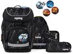 ergobag cubo Set Schulranzen-Set ReflektB&auml;r Schwarz Wei&szlig; 5-teilig 19 Liter