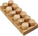 COLOP Woodies Holzstempel Set "Exotische Tiere" mit 12 Motiven, Abdruckgr&ouml;&szlig;e: &Oslash; 29